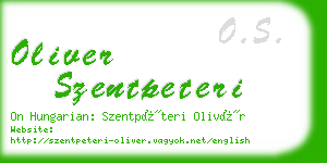 oliver szentpeteri business card